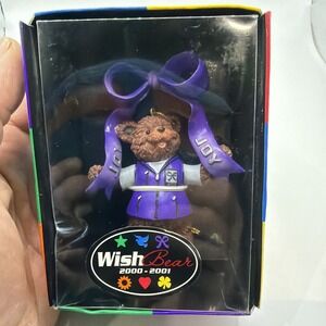 Wish Bear Christmas Ornament 2000 2001  purple‎ What's your wish